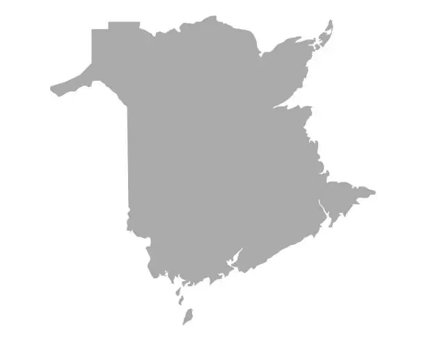 Vector illustration of Map of New Brunswick