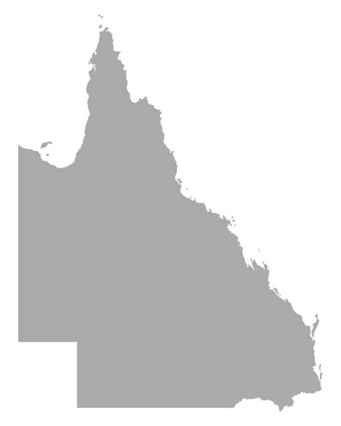 Map of Queensland Map of Queensland queensland stock illustrations