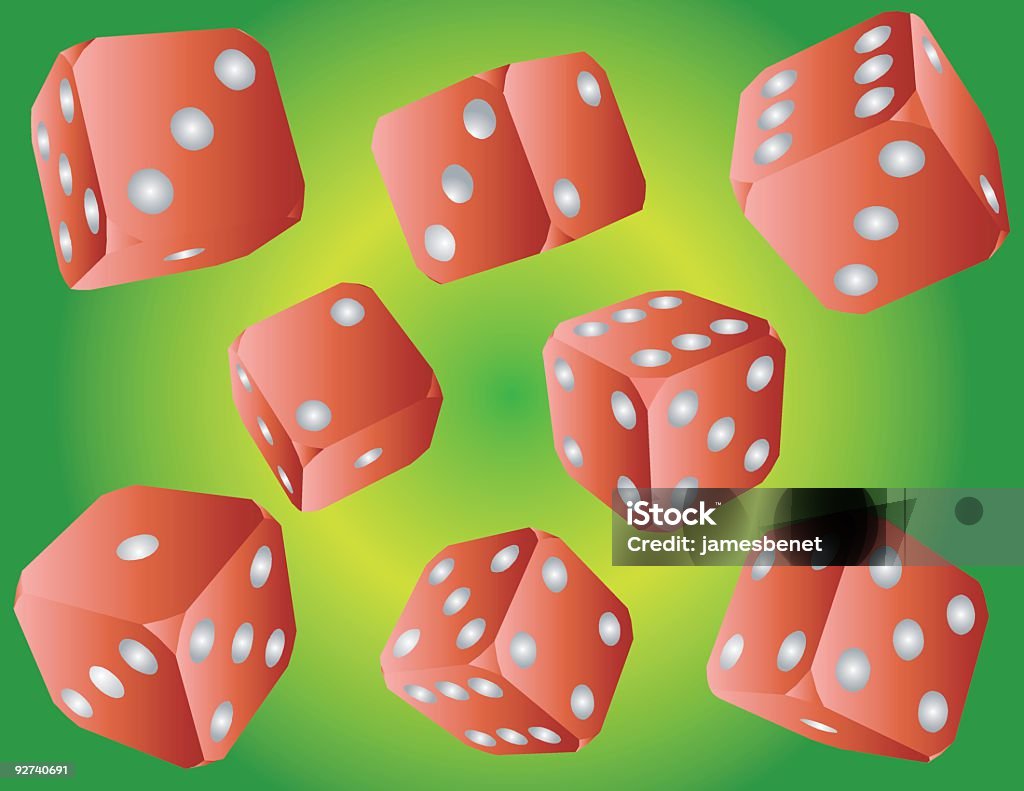 Red Dice (Vector)  Color Image stock vector