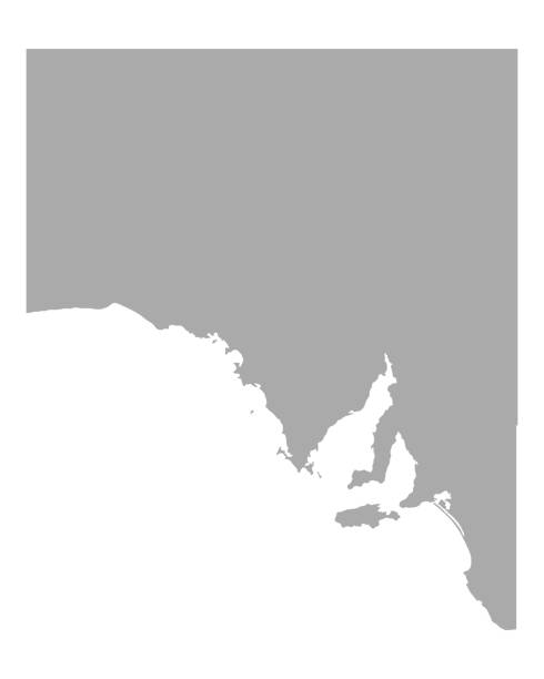 南澳大利亞地圖 - 澳洲南部 插圖 幅插畫檔、美工圖案、卡通及圖標