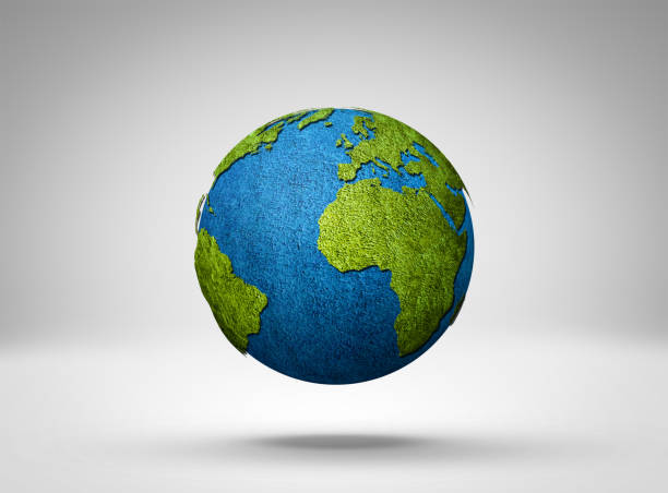 istock Fertile World - Grass covered globe with world 927407024
