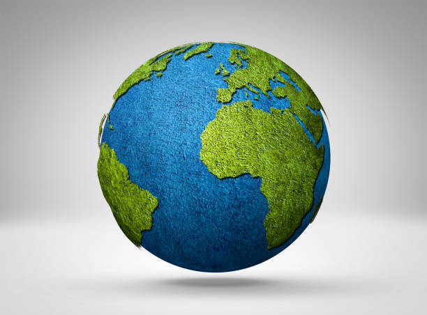 istock Fertile World - Grass covered globe with world 927407090