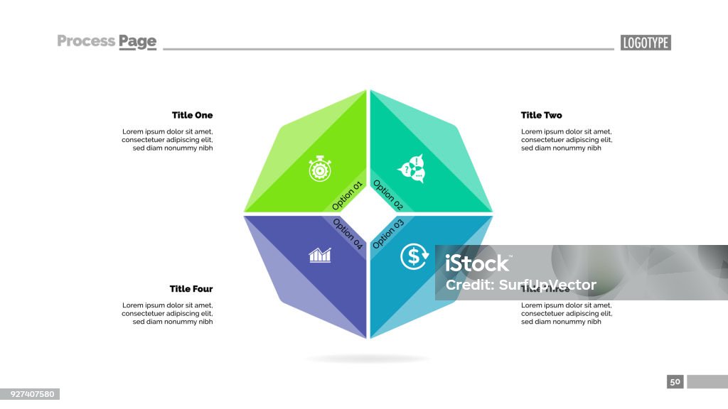 4 つのオプション �テンプレートのサイクル図 - 四つのロイヤリティフリーベクトルアート