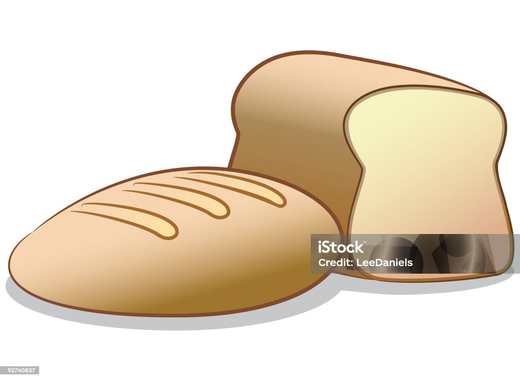 Pane Loafs - arte vettoriale royalty-free di Bianco