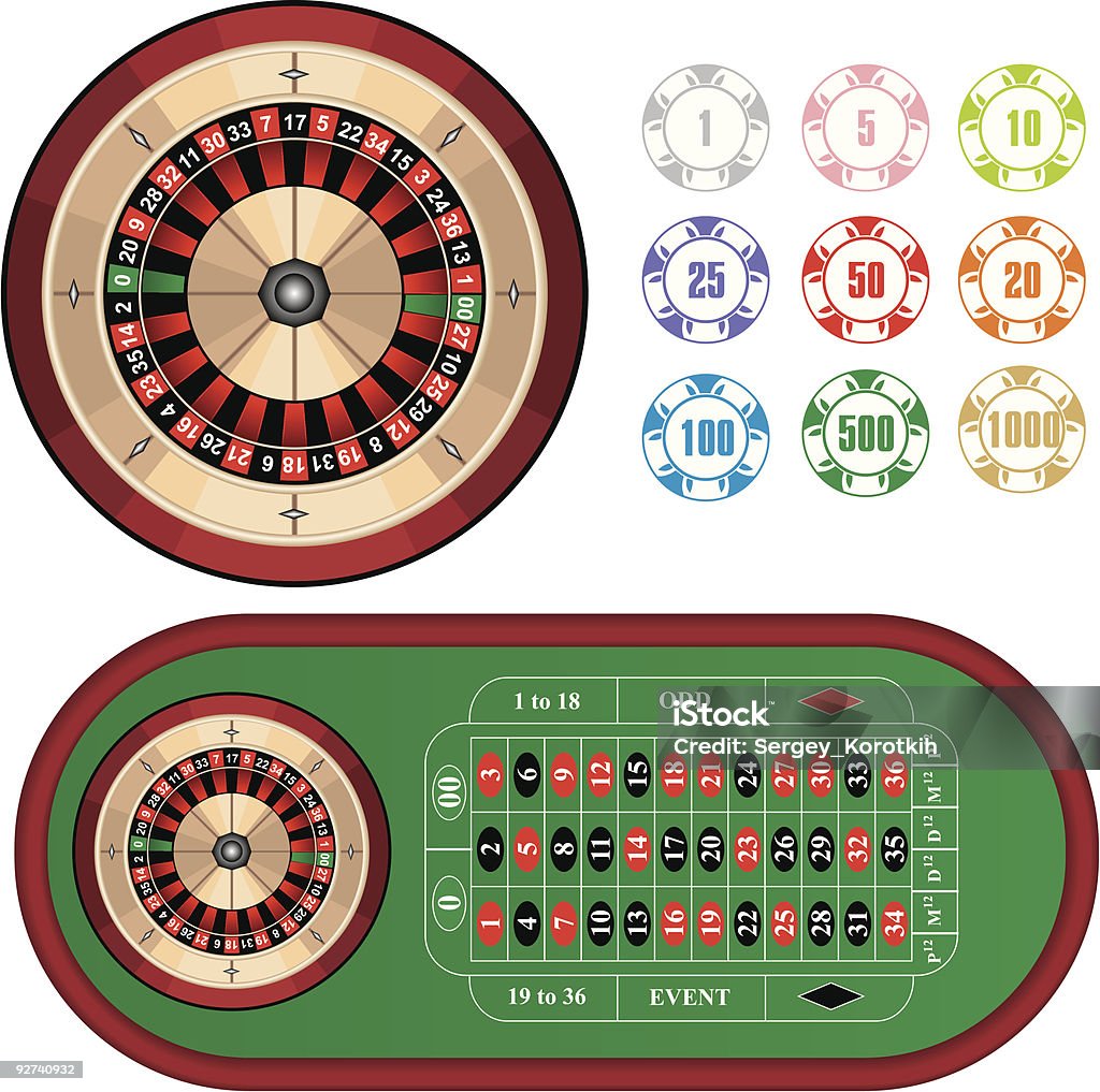 Ruleta - arte vectorial de Ficha de apuestas libre de derechos