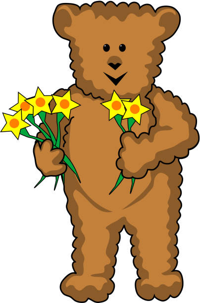 ilustrações, clipart, desenhos animados e ícones de urso de pelúcia - teddy bear number 6 characters anniversary