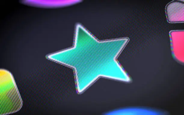 Photo of Star icon on the screen.