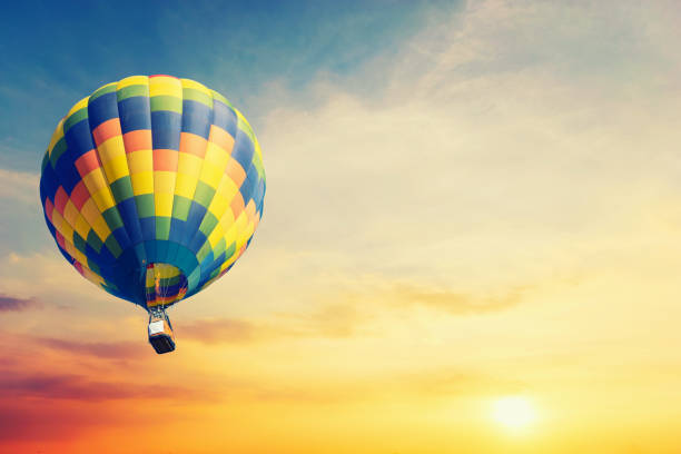 istock Beautiful balloon in the sky at sunset. 927410522