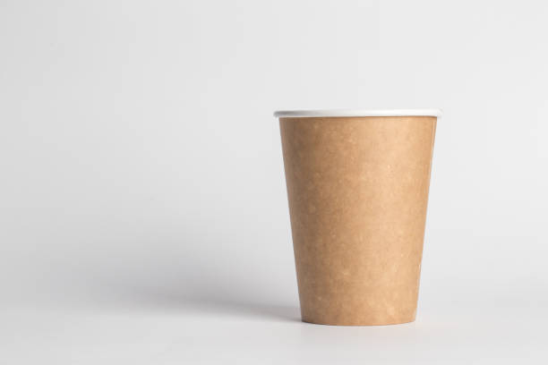 coffee to go in a disposable cup on a white background