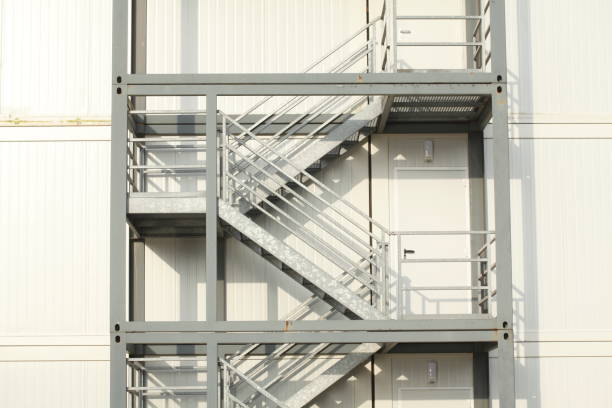 istock External staircase made of steel 927414588