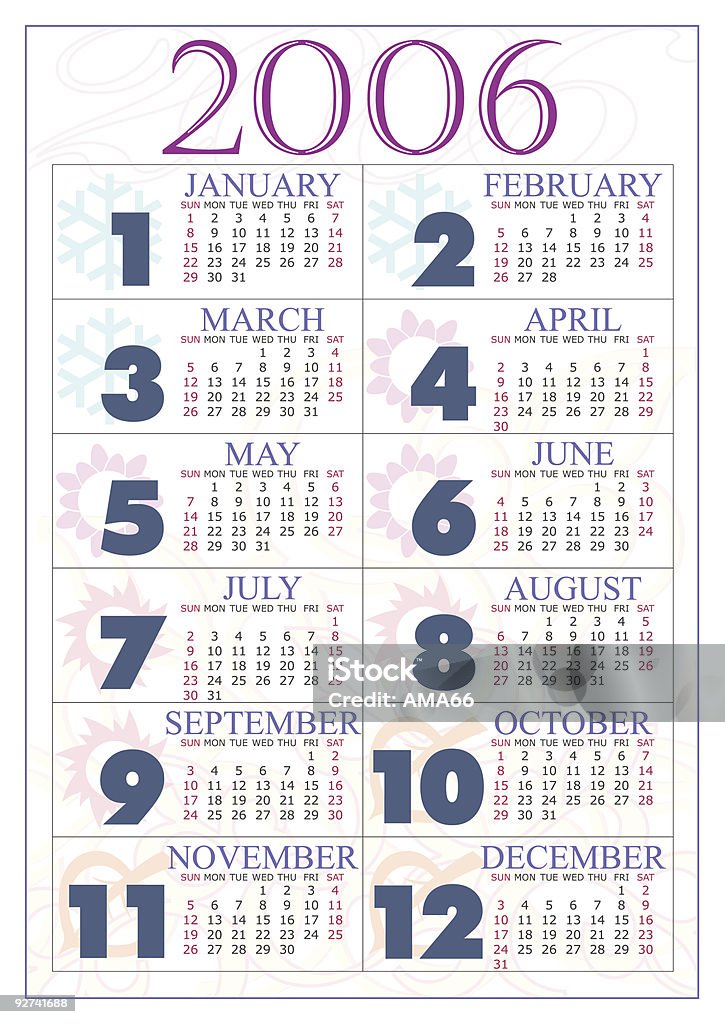 Calendario de 2006 - arte vectorial de Calendario libre de derechos