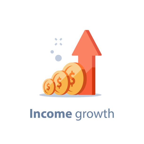 illustrations, cliparts, dessins animés et icônes de taux d’intérêt élevé, stratégie de placement à long terme, la croissance du revenu, revenus d’affaires boost, collecte de fonds, épargne-pension, plus d’argent - taux dintérêt