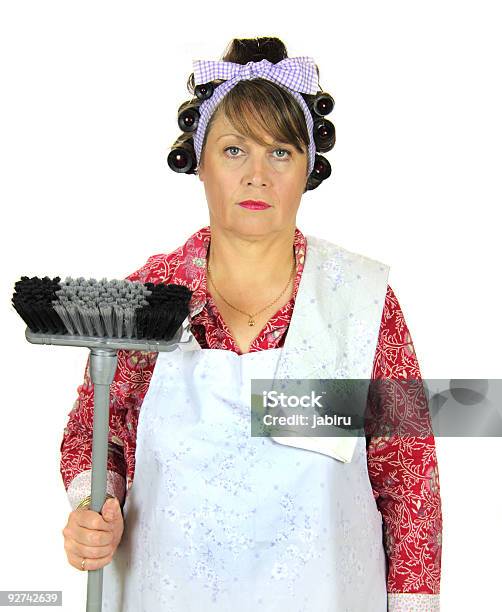 Frumpy Housewife With Broom Stock Photo - Download Image Now ...