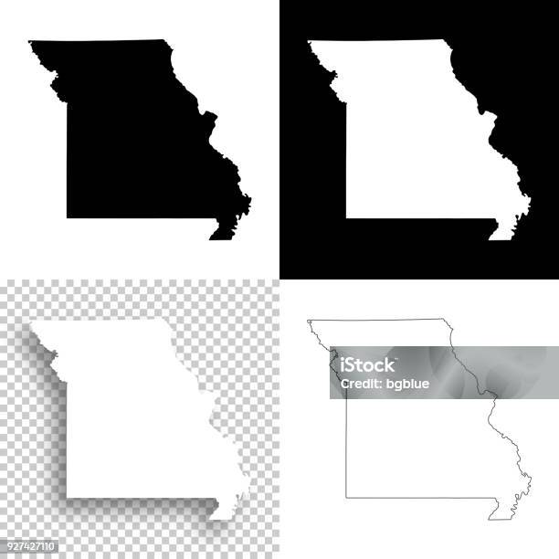 Missouri Haritalar Tasarım Içinboş Beyaz Ve Siyah Arka Planlar Stok Vektör Sanatı & Missouri‘nin Daha Fazla Görseli