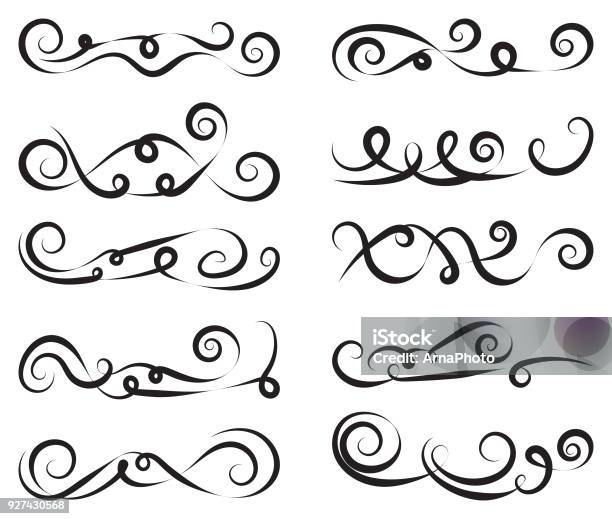 Filigrane Definition Série Ou Collection De Fioritures Filigrane Vector Design Illustration ...