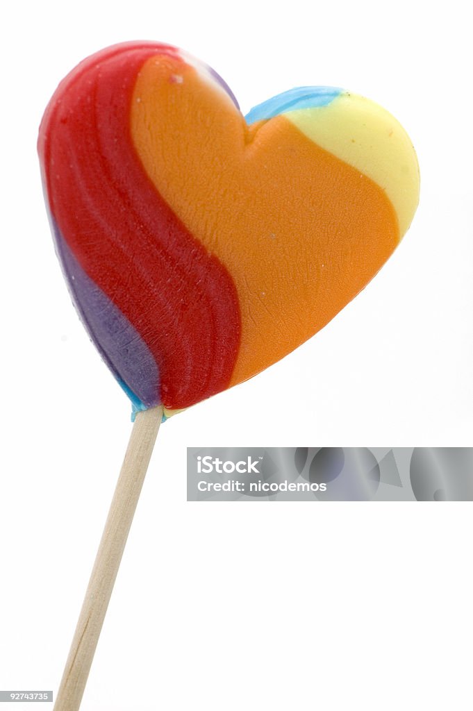Piruleta forma de corazón de color - Foto de stock de Alimento libre de derechos