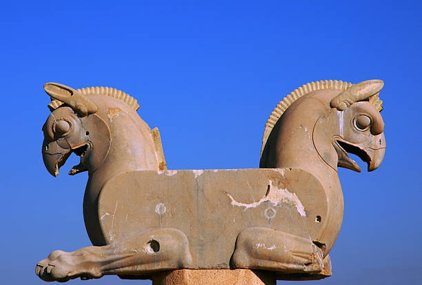 istock Statue of Persepolis in front of a clear blue sky 92743749