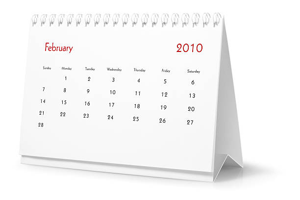 Year 2010, month  February - desktop calendar  calendar february 2010 stock pictures, royalty-free photos & images