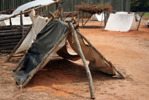 A replica of  Civil War POW tents in Georgia.