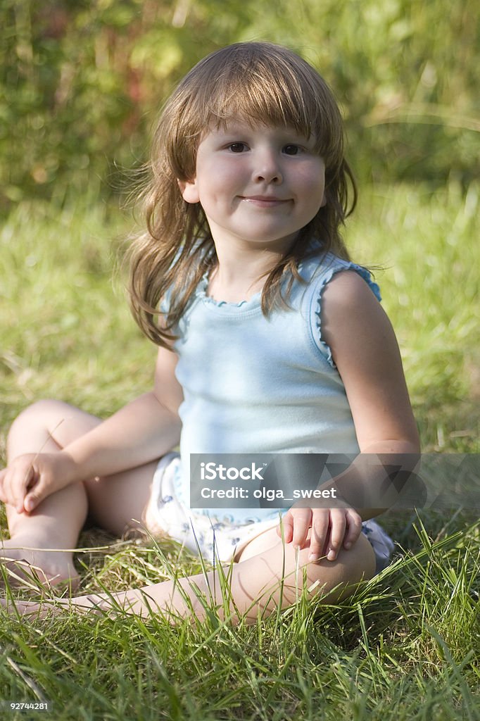 Ländliche glückliche Mädchen - Lizenzfrei Blau Stock-Foto