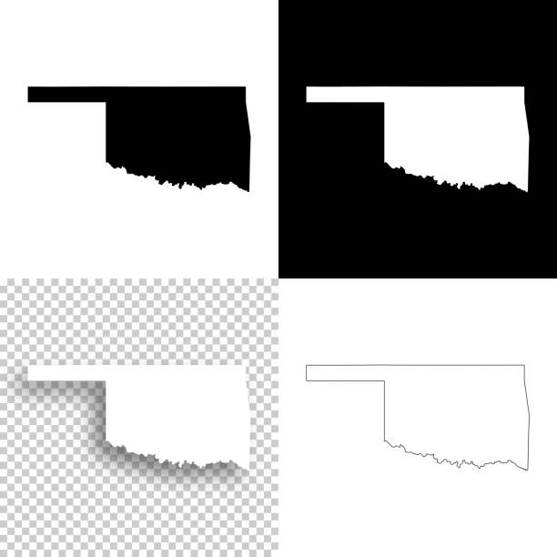 ilustrações, clipart, desenhos animados e ícones de mapas de oklahoma para o design - em branco, planos de fundo brancos e pretos - cartography oklahoma map isolated