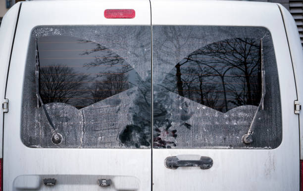 Dirty rear window in the car