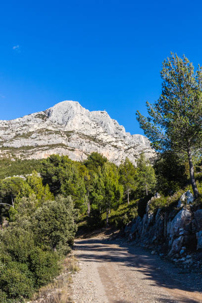 the Sainte Victoire mountain, in Provence famous mountain in south of France montagne sainte victoire stock pictures, royalty-free photos & images