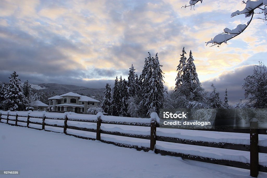 Schnee Winter Sonnenuntergang - Lizenzfrei Eingefroren Stock-Foto