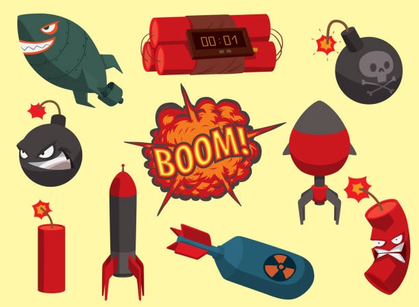 bombe vektor dynamit sicherung abbildung granate attack power-ball brennen explosion explosion feuer militärischen zerstörung design aggression - bombe stock-grafiken, -clipart, -cartoons und -symbole