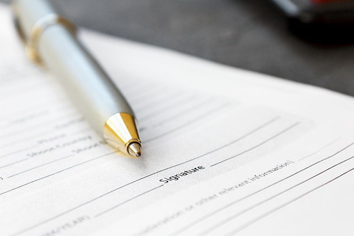 Unterschrift Vertrag Hautnah Unterzeichnung Von Wichtigen Dokumenten