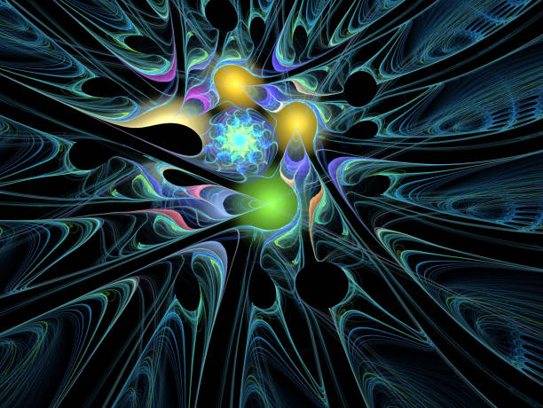 istock Abstract illustration of a fractal pattern on black background 927468804
