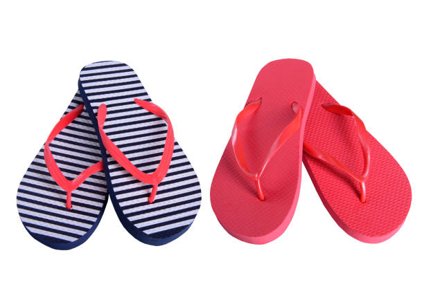 istock Summer shoes two pairs flip flops 927473670