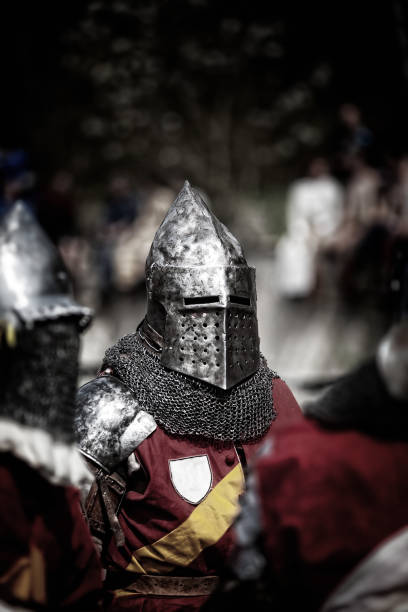 istock Knight on a medieval tournament. Medieval battle (reconstruction) Czech Republic, Libusin 927475772