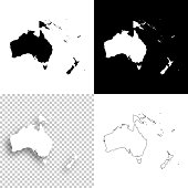 istock Oceania maps for design - Blank, white and black backgrounds 927482068