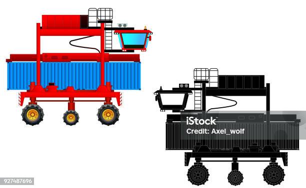 Large Container Loader Vector Stock Illustration - Download Image Now ...