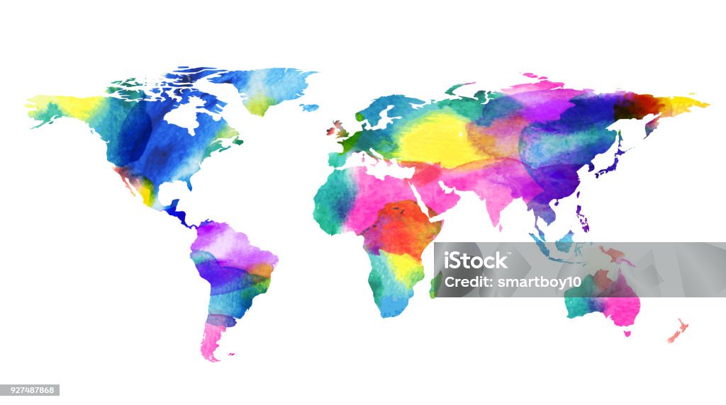 World Map in Water color style Vector of world map in water color brush style. World Map stock vector