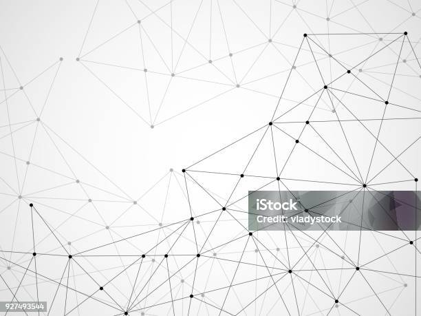 Abstract Geometric Background With Connecting Dots And Lines Stock Illustration - Download Image Now