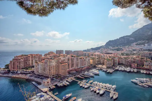 Photo of panoramic view of the bay with yachts in Monaco