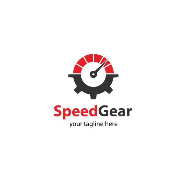 Speed gear, auto gear, fast service. Vector template Speed gear, auto gear, fast service. Vector template vintage speedometer stock illustrations