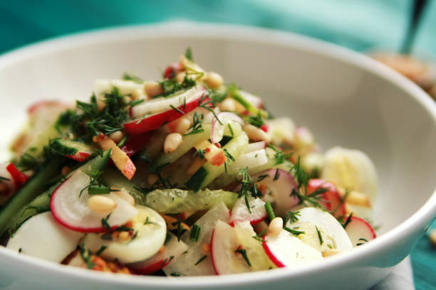 istock Egg salad in the white bowl. European cuisine. 927516618