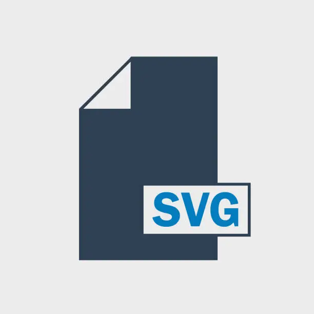 Vector illustration of Scalable Vector Graphics (SVG) File format Icon on gray background