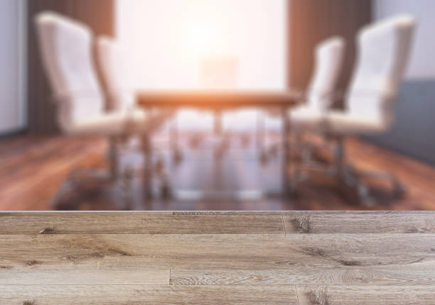 istock Modern office Cabinet. Meeting room.   Wooden table. 927522078