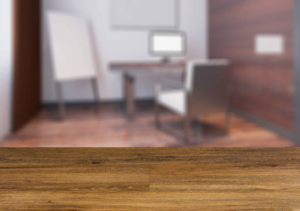istock Modern office Cabinet. Meeting room.   Wooden table. 927522378