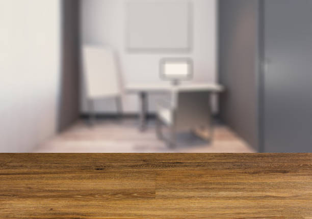istock Modern office Cabinet. Meeting room.   Wooden table. 927524730