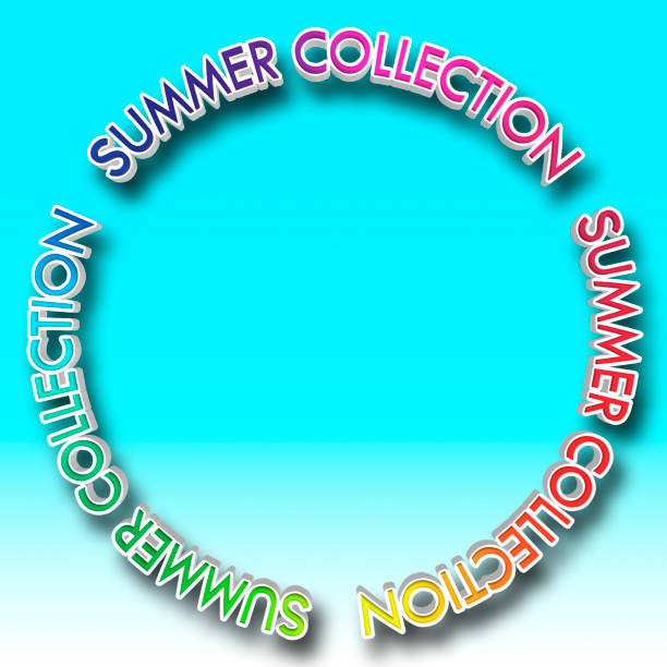 istock Stock Illustration - White Text: Summer Collection, Multi Colored top, 3D Illustration, Bright Against the Colored Gradient Background. 927529324