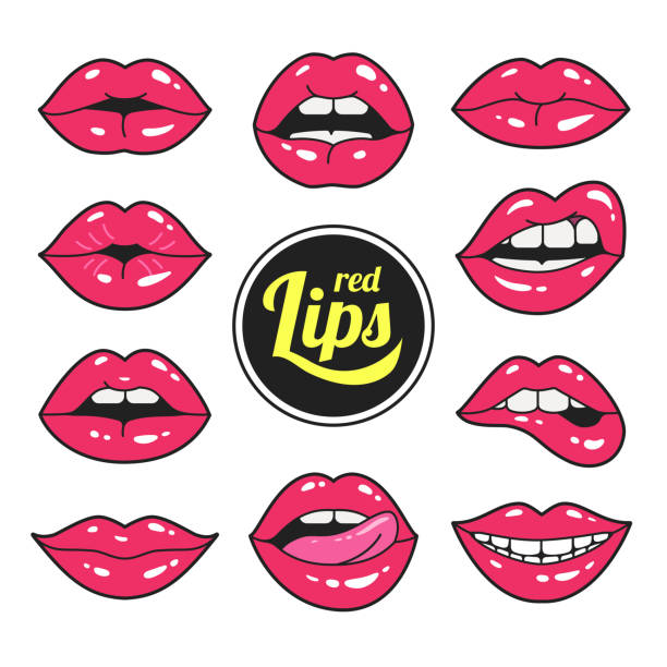 usta plastry kolekcji. - sexy lips stock illustrations