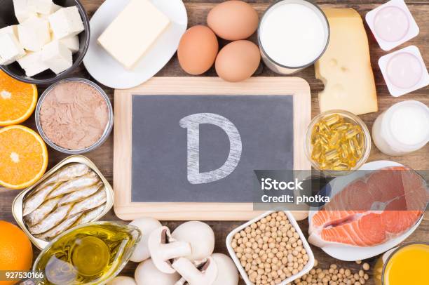 Food Rich In Vitamine D Stock Photo - Download Image Now - Healthy Eating, Milk, Yogurt