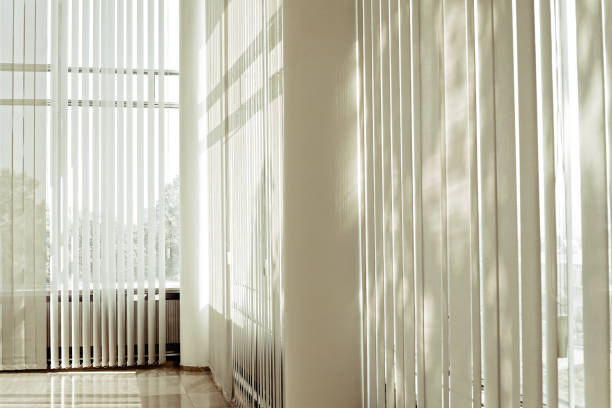 istock white striped curtains in the interior 927539008