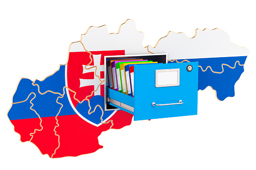 Slovak national database concept, 3D rendering isolated on white background