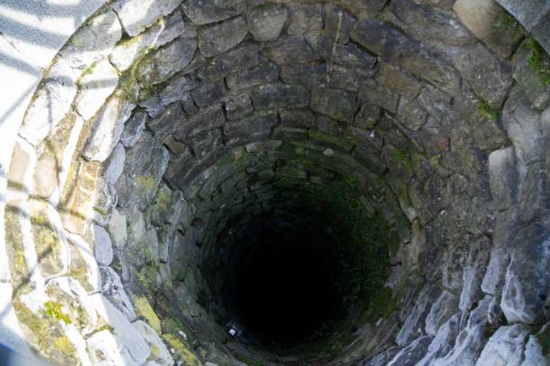 istock Deep water well in the town, inside. 927539278